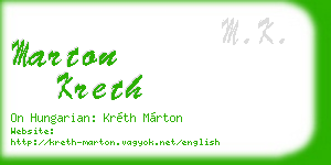 marton kreth business card